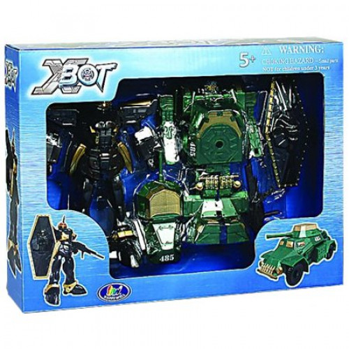 Игровой набор X-Bot Робот-трансформер Танк, Воин Зеленый 15 см (82010R)